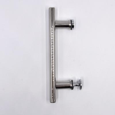 China Modern Push Pull Glass Zinc Alloy Bathroom Toilet Handle Shower Room Door Handle E-08 For 125mm/145mm/160mm Glass Thickness for sale