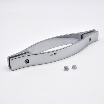 China Modern Push-pull Glass Zinc Alloy Door Handle Bathroom Toilet Handle Shower Room Door Handle E-10 For 145mm Glass Thickness for sale