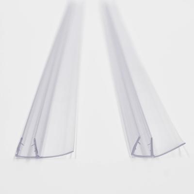 China Modern Bluish Ultra Clear Shower Door PVC Glass Seal Strip For Door Side Water Retaining Strip 6, 8, 10, 12 Mm Glass for sale