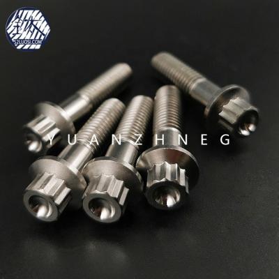 China M7 M8 30mm 32mm TITANIUM Gr5 Titanium Alloy Bolts 12 Point Flange Bolts Titanium Screw Bolt Suppliers for sale