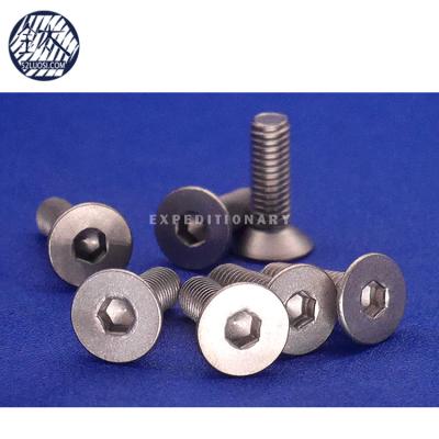 China DIN7991 M6 20mm Flat Head Titanium Flat Hex Socket Screws for sale