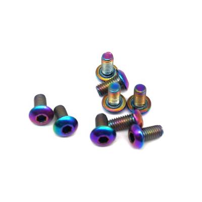 China Pan Colored Cool Bolt Rainbow Hex Titanium Socket Pan Head Screws ISO7380 for sale