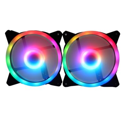 China Other Hot Selling New Style PC Air Cooling Duo-Ring Flow Lighting Multicolor Case Fan for sale