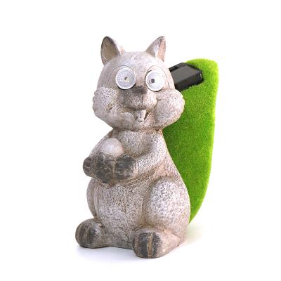 China Europe Court Style Ceramic Made Rabbit Newly Shaped Solar Light Home Decoration And Garden for sale