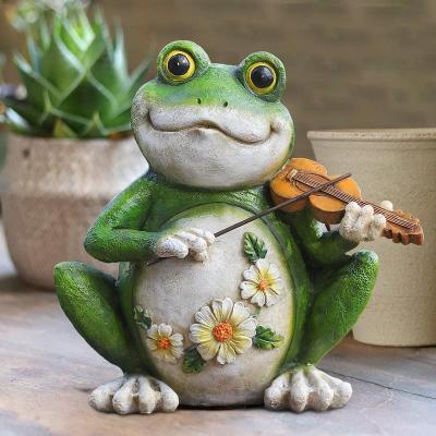 China Europe Fashion Resin Opens Frog Creative Animal Garden Decorative Waterproof Outdoor Ornament for sale