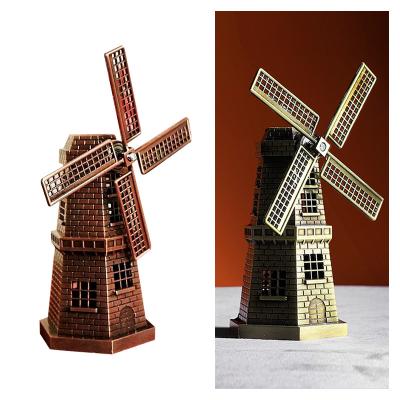 China Souvenir European Collection Tourist Travel Europe Style Windmill Craft Decoration Dutch Metal Crafts for sale