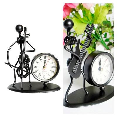 China Europe Retail Ironman Player With Clock Decoration Metal Made Home Crafts for sale