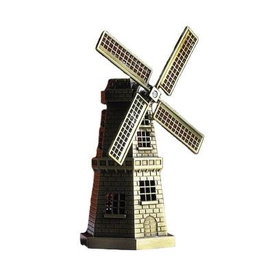 China Europe Home Decorative Dutch Wind Spinner Metal Crafts Model Ornaments Iron Windmill Souvenir for sale