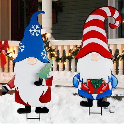 China Garden Metal X'mas Stake For Garden Christmas Ornaments Decoration Christmas Family Ornaments Christmas for sale