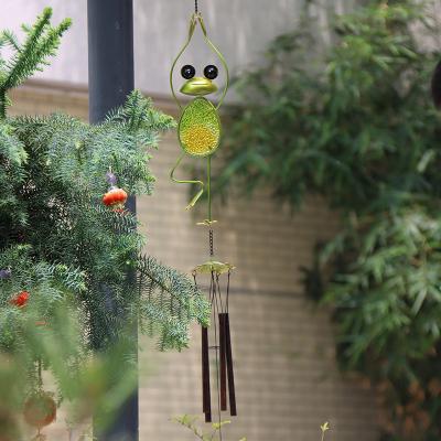 China America Outdoor Decorative Metal Hanging For Garden Ornament Memorial Frog Metal Opens Wind Chimes for sale