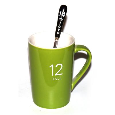 China 2021 Sustainable Hot Selling Green Color Mug Cup Ceramic Coffee Mugs Set Mugs Coffee for sale