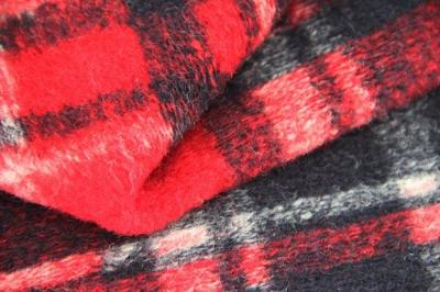 Cina Materiale scozzese del tartan dei quadrati dei classici di inverno del cappotto del tessuto rosso ed in bianco del rivestimento in vendita