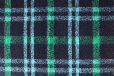 China Dark Green Check Comfortable Knit Wool Fabric With Soft Hand Feel for sale