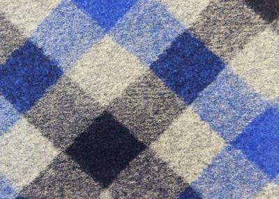 China Heavy Woven Check Wool Fabric Blue Curry Rice White Squares Pattren for sale