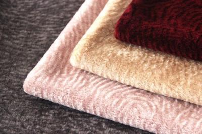 China Fingerpring pattern 100% merino wool knitted sheep shearling fabric for fashion coat for sale