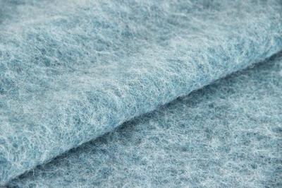 China Plush Soft Textile Solid Blue Fabric , Fashion Wool Mohair Upholstery Fabric for sale