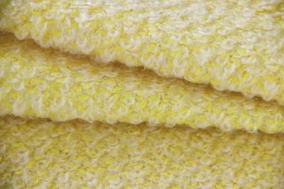 China Big Loop Style Double Knitting Wool Apparel Fabric Yellow Color for sale