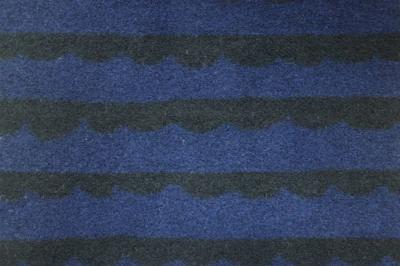 China Jacquard Pattern Wool Knit Dress Fabric , Blue And Black Striped Upholstery Fabric for sale