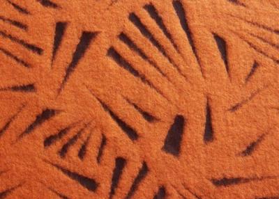 China Hollow Out Orange Tiger Skin High Fashion Fabrics , Soft Textille Wool Dressmaking Fabric for sale