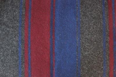 China Grey Blue Red Stripe Jacquard Wool Blend Coat Fabric Soft Accessories for sale