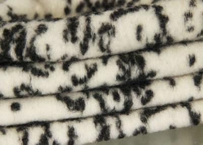 China Black And Cheese Color Polyester Wool Blend Fabric , Micro Mixed Spot Jacquard Knit Fabric for sale