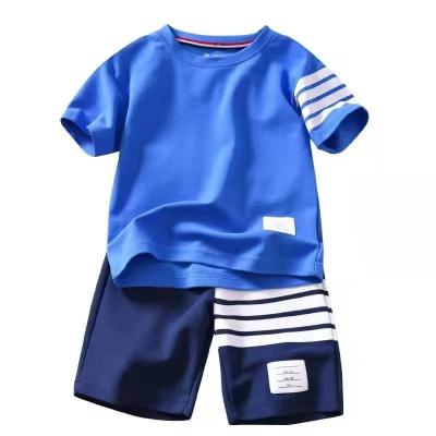 China Vintage New Arrival Summer Kids Jogger Outfits Organic Cotton Girls Sports Suit Biker Shorts Set T-shirts Set For Kids for sale