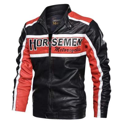 China Plus Size Men's Fashion PU Leather Jacket Motorcycle Waterproof Cool Large Size Jacket for sale