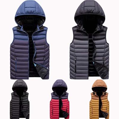 China Custom Made Sleeveless Puffer Vest Anti-wrinkle Designer Windproof Outdoor Quilted Coats Plus Size Vest Jacket For Men for sale