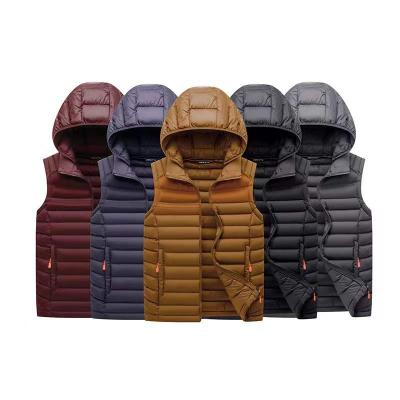 China Anti-wrinkle winter men's polyester sleeveless coat waterproof and windproof zipper stripper jacket utility vest for sale