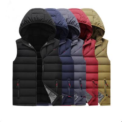 China OEM Logo Vest Sleeveless Hooded High Quality Custom Unisex Warmth Anti-wrinkle Spring Winter Vest Men Women Down Vest Black Color for sale