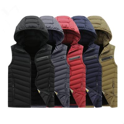 China Anti-wrinkle OEM winter anorak cheap tracksuit quilted down striper sleeveless padded vest plus size men for sale