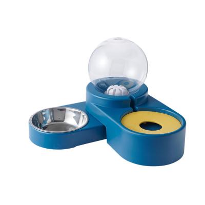 China Sustainable Luxury Multifunctional Portable Sublimation Raised Stainless Steel Double Feeder Waterer Drinking Water Food Dog Cat Pet Bowl for sale