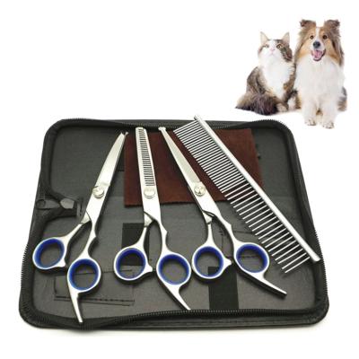 China Viable Stainless Steel Dogs Grooming Scissors Up Down Curved Cat Hair Cutting Barber Cutting Edge Shears Animals Tool Kit for sale