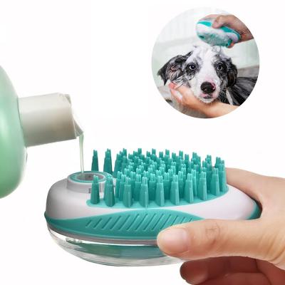 China Sustainable Multifunctional Pet Bathing Brush 2-in-1 Soft SPA Massage Comb Silicone Shower Dog Cat Hair Grooming Cleaning Tool Pet Supplies for sale