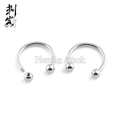 China Barbell 16G CLASSIC Surgical Steel Horseshoe Circular Lip Rings Body Piercing Jewelry for sale