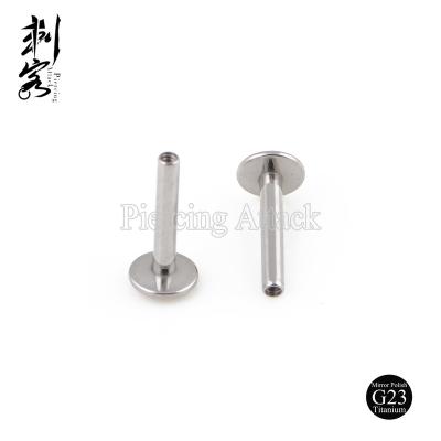 China Top Quality CLASSIC Titanium Internally Threaded Lip Stud Bar Rounded Bottom for sale