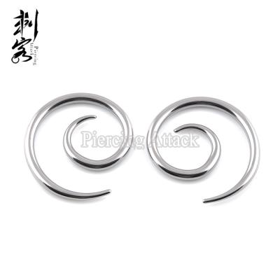 China Stainless Steel Taper Spiral Body Jewelry Ear Piercing Stretcher for sale