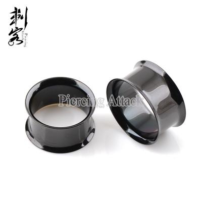 China Fashionable Black Titanium Anodized Double Flared Plug Ear Body Jewelry for sale