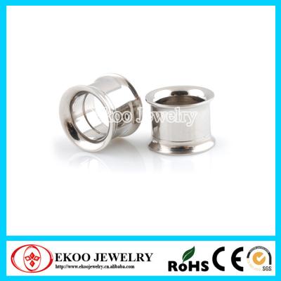 China 316L Stainless Steel Dual Flared Plug With Internal Ear Plug Flesh Thread Tunnels for sale