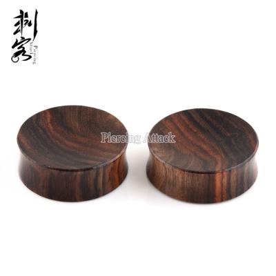 China Sono Wood Double Flared Ear Black Plug for sale