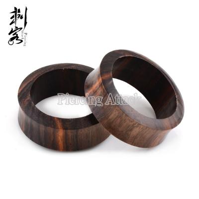 China Sono Wood Ear Piercing Jewelry Black Wooden Ear Tunnel Plug for sale