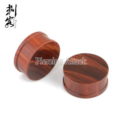 China Trendy Sono Wood Plugs Double Flare Organic Wooden Ear Plugs for sale