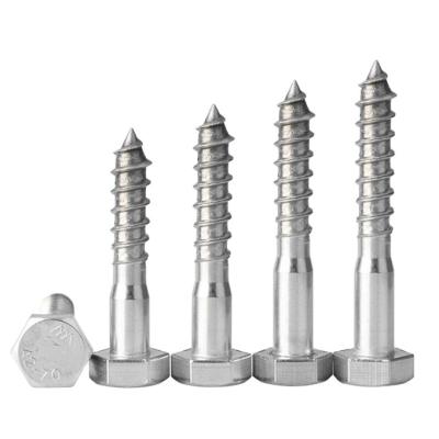 China HEX Stainless Steel Head DIN571 Hexagon Wood Screw for sale