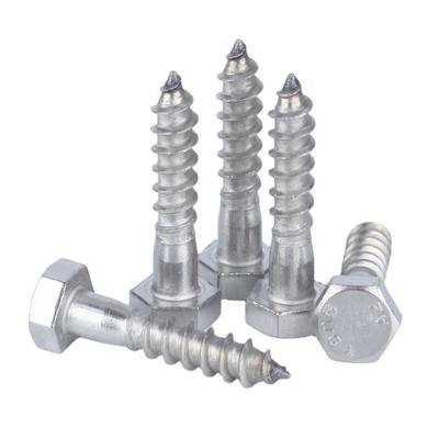 China DIN571 Hexagon Head Hex Head Hex Galvanized Stainless Steel Wood Screw for sale