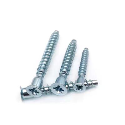 China HEX Galvanized Carbon Steel Hex Socket Head Confirmat Screw Flat Furniture Screws for sale