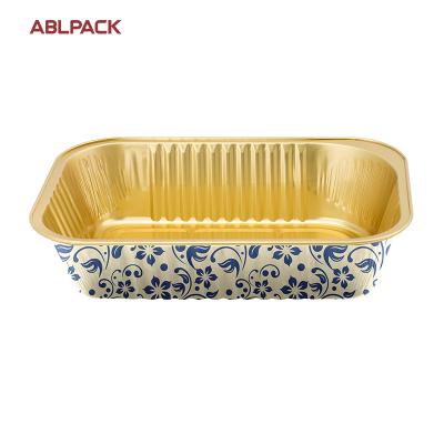 China 620ml 20.7oz Food Cook Ready Meal Aluminum Foil Containers Disposable Takeout Tray Packaging With PET Lid for sale