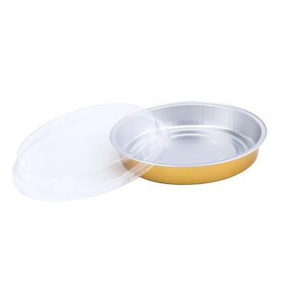 China 430ML/14.3oz Pizza Pan BBQ Tray Disposable Aluminum Foil Food Storage Container Eco-friendly Use for sale