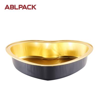 China 255ml/100ml/55ml Food ABL PACK High Quality Heart Shape Aluminum Foil Cup For Home Baking With Lid for sale