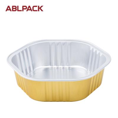 China 330ml ABL Polygon Gold Foil Microwavable Container With Sealable Lid For Food Packaging OEM for sale