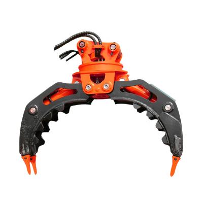 China Farms Hand Grip Excavator Construction Machinery Parts Stone Log Grapple for sale